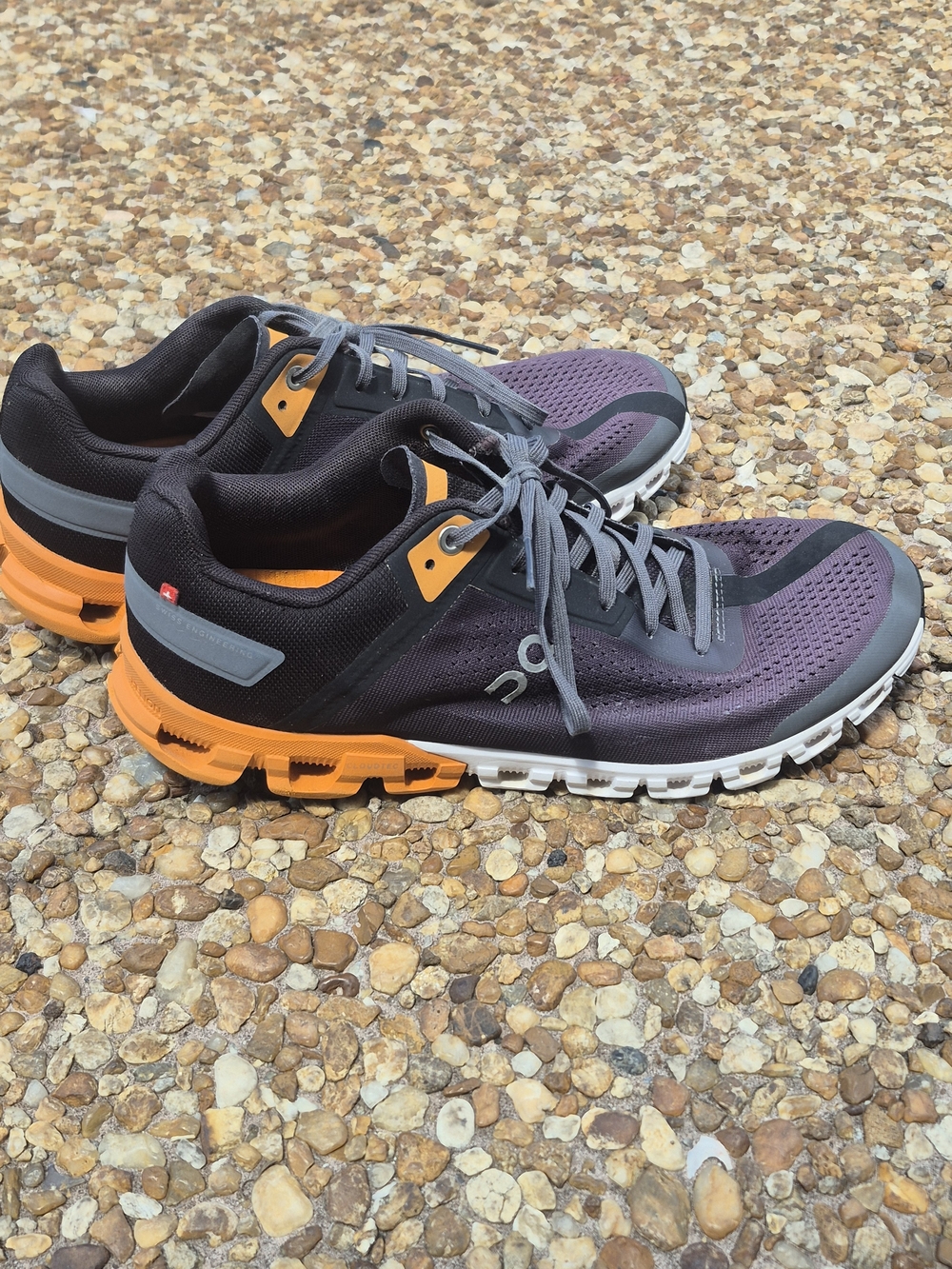 On Cloud X Men’s 9.5 Purple Gray Orange Running Training Shoes - Picture 2 of 16